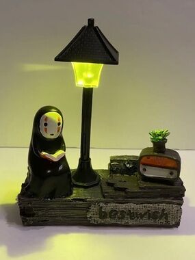 Kaonashi Spirited Away No Face Man Figurine Lamp Night Light, 6.5” H.